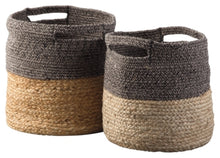 Load image into Gallery viewer, Parrish Parrish NaturalBlack Basket Set of 2