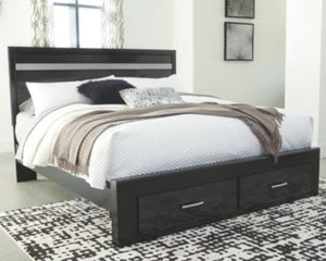 Starberry King Panel Bed with 2 Storage Drawers