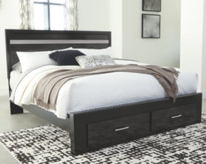 Starberry King Panel Bed with 2 Storage Drawers