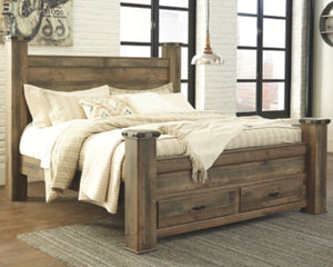 Trinell King Poster Bed with 2 Storage Drawers