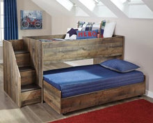 Load image into Gallery viewer, Trinell Twin Loft Bed with Pullout Caster Bed