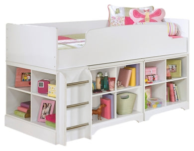 Lulu Twin Loft Bed with 2 Bookcases