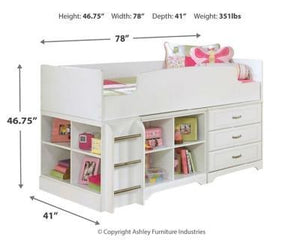 Lulu Twin Bunk Bed with Mattress and Pillow