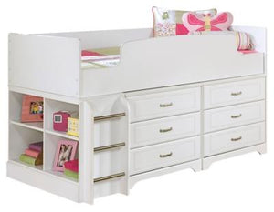 Lulu Twin Loft Bed with 6 Drawer Storage