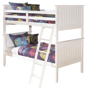 Lulu Twin Bunk Bed with Nightstand Mattress and Pillow