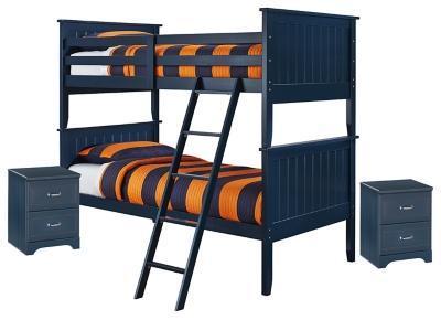 Leo Twin Bunk Bed with 2 Nightstands