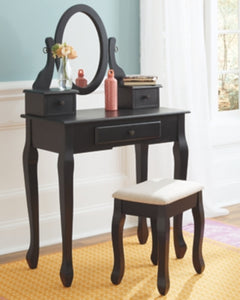 Huey Vineyard Vanity and Mirror with Stool