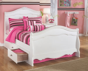 Exquisite Full Sleigh Bed with 2 Storage Drawers