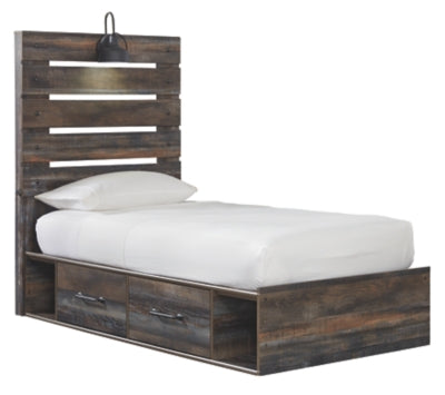 Drystan Twin Panel Bed with 4 Storage Drawers