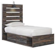 Load image into Gallery viewer, Drystan Twin Panel Bed with 4 Storage Drawers