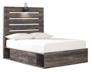 Drystan Full Panel Bed with 2 Storage Drawers