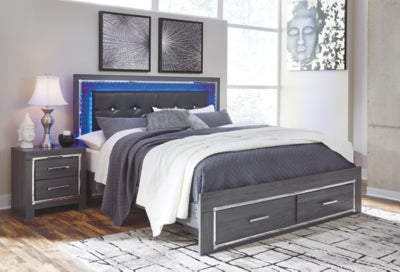 Lodanna King Panel Bed with 2 Storage Drawers