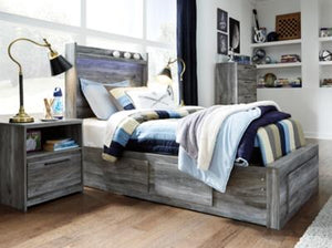 Baystorm Twin Panel Bed with 3 Storage Drawers