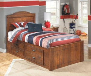 Barchan Twin Panel Bed with 2 Storage Drawers