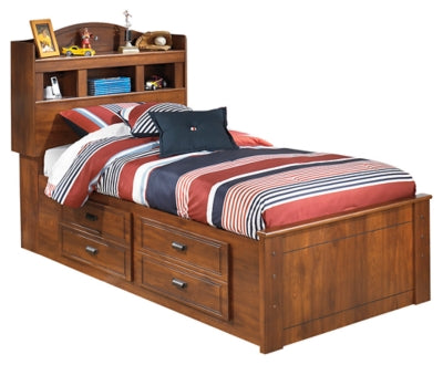 Barchan Twin Panel Bed with 4 Storage Drawers