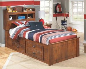 Barchan Twin Bookcase Bed with 2 Storage Drawers