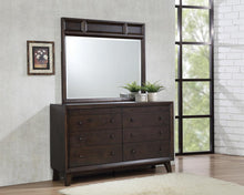 Load image into Gallery viewer, Bingham Retro-Modern Brown Oak Mirror