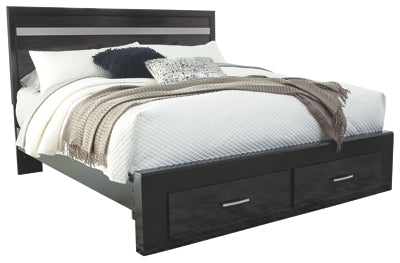 Starberry King Panel Bed with 2 Storage Drawers