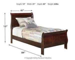 Alisdair Twin Sleigh Bed with 8" Memory Foam Mattress