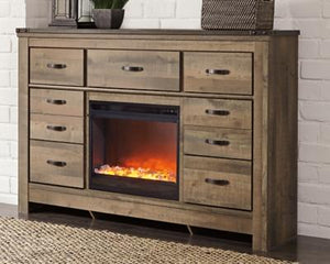 Trinell Dresser with Fireplace