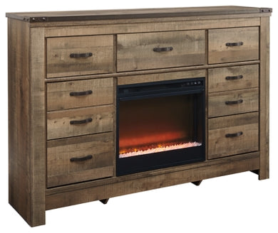 Trinell Dresser with Fireplace