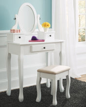 Load image into Gallery viewer, Kaslyn Vanity and Mirror with Stool
