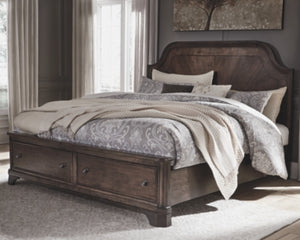 Adinton California King Panel Bed with 2 Storage Drawers