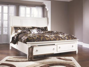 Prentice Cal King Sleigh Bed with 2 Storage Drawers