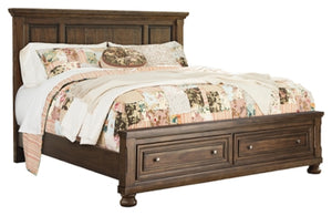 Flynnter King Panel Bed with 2 Storage Drawers