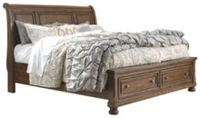 Load image into Gallery viewer, Flynnter King Sleigh Bed with 2 Storage Drawers