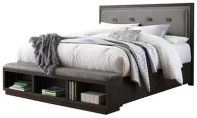 Hyndell King Upholstered Panel Bed with Storage