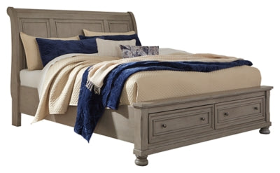 Lettner Queen Sleigh Bed with 2 Storage Drawers