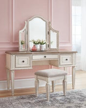Load image into Gallery viewer, Realyn Vanity and Mirror with Stool