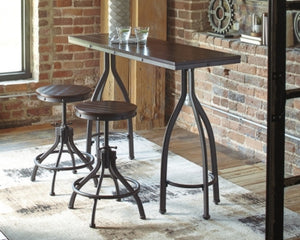 Odium Counter Height Dining Room Table and Bar Stools Set of 3