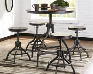 Odium Counter Height Dining Room Table and Bar Stools Set of 5