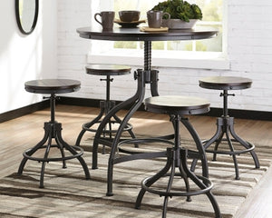 Odium Counter Height Dining Room Table and Bar Stools Set of 5