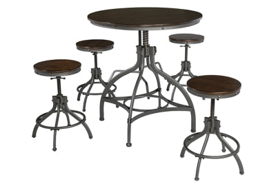 Odium Counter Height Dining Room Table and Bar Stools Set of 5