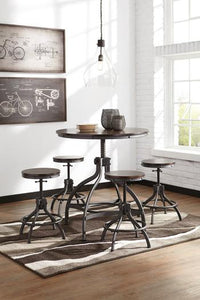 Odium Counter Height Dining Room Table and Bar Stools Set of 5