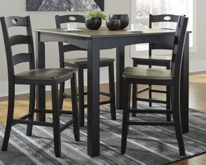 Froshburg Counter Height Dining Room Table and Bar Stools Set of 5