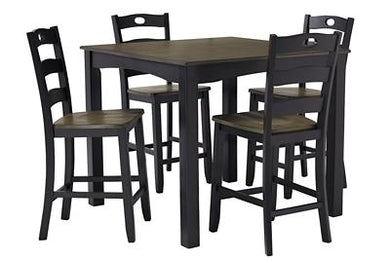 Froshburg Counter Height Dining Room Table and Bar Stools Set of 5