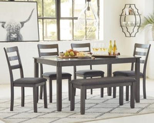 Bridson Dining Room Table and Chairs with Bench Set of 6