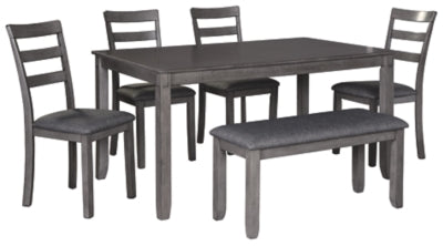 Bridson Dining Room Table and Chairs with Bench Set of 6