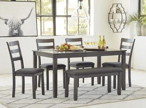 Bridson Dining Room Table and Chairs with Bench Set of 6