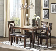 Load image into Gallery viewer, Bennox Dining Room Table and Chairs with Bench Set of 6