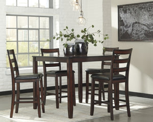 Coviar Counter Height Dining Room Table and Bar Stools Set of 5