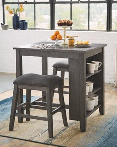 Caitbrook Counter Height Dining Room Table and Bar Stools Set of 3