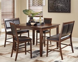 Meredy Counter Height Dining Room Table and Bar Stools Set of 5
