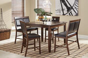 Meredy Counter Height Dining Room Table and Bar Stools Set of 5