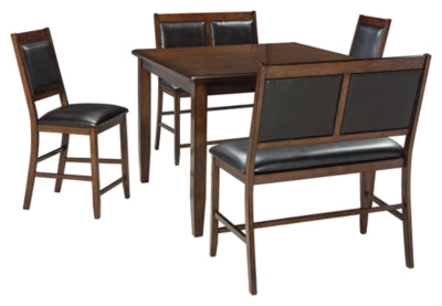 Meredy Counter Height Dining Room Table and Bar Stools Set of 5