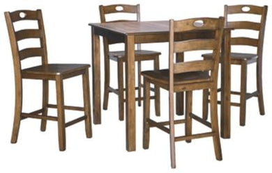 Hazelteen Counter Height Dining Room Table and Bar Stools Set of 5